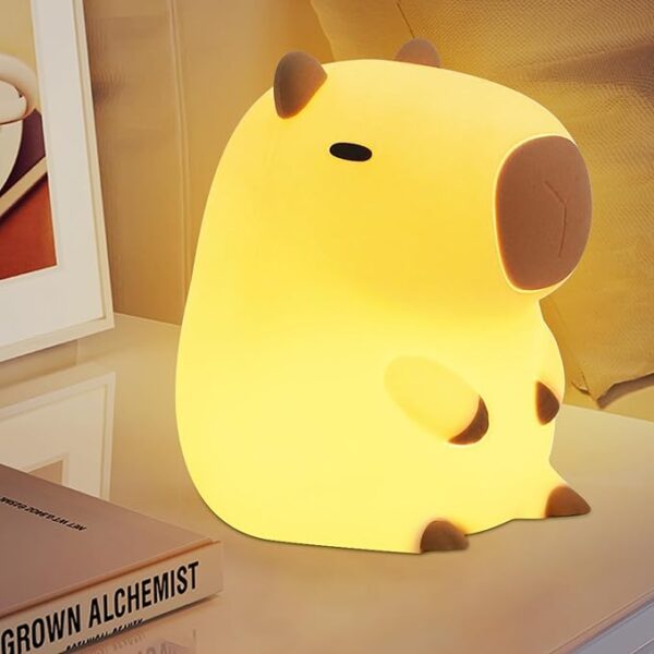 YuanDian Capybara Night Light - Adorable Gift for Women, Teen. Decorate Bedroom with Cute Silicone Capybara Nightlights Christmas for Girls and Boys